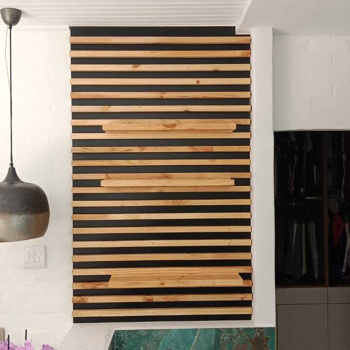 Timber slat feature wall