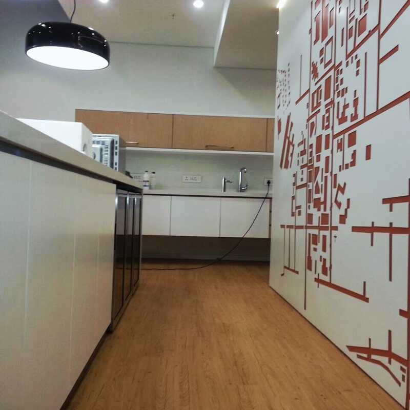 Modern kitchen with handleless cabinets